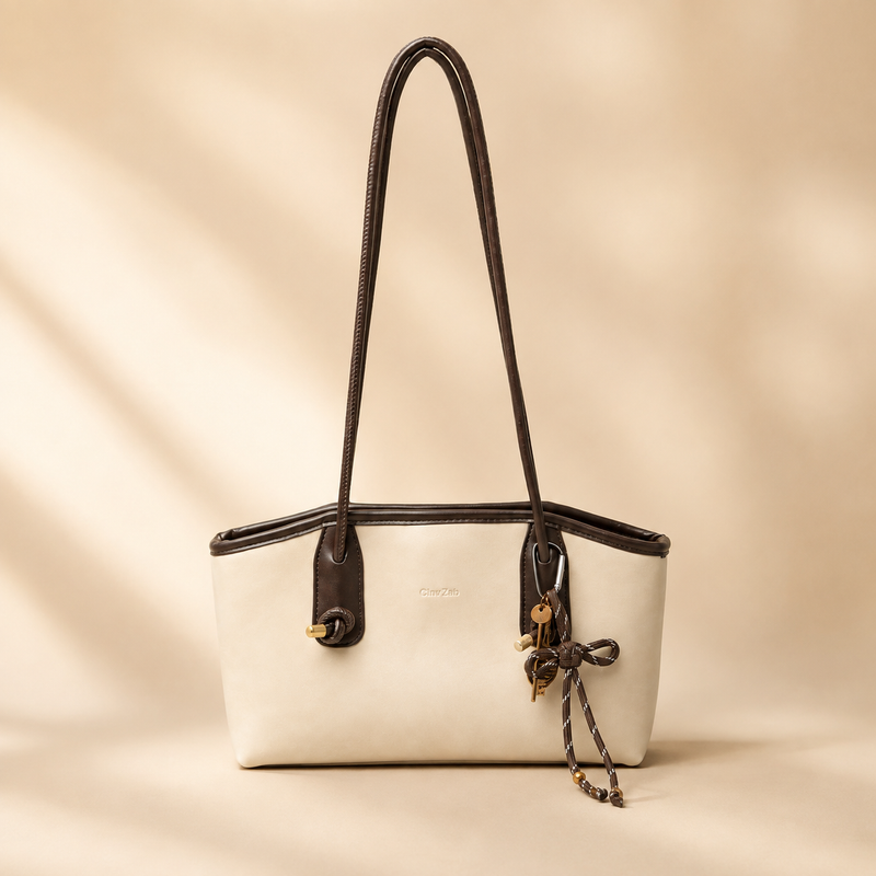 Bolsa de Ombro Feminina Retrô Texturizada