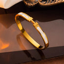 Pulseira Feminina de Letras em Aço Inoxidável