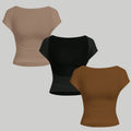 Kit 3 Blusas Femininas Costas Nuas