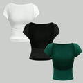 Kit 3 Blusas Femininas Costas Nuas