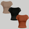 Kit 3 Blusas Femininas Costas Nuas