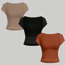 Kit 3 Blusas Femininas Costas Nuas