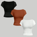 Kit 3 Blusas Femininas Costas Nuas