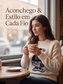Suéter Feminino de Tricô com Ursinho
