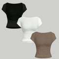 Kit 3 Blusas Femininas Costas Nuas