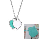 Conjunto Colar e Pulseira Coração Azul