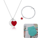 Conjunto Colar e Pulseira Coração Azul