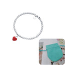Conjunto Colar e Pulseira Coração Azul