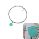 Conjunto Colar e Pulseira Coração Azul
