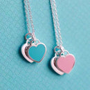 Conjunto Colar e Pulseira Coração Azul