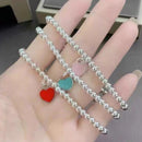 Conjunto Colar e Pulseira Coração Azul