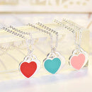 Conjunto Colar e Pulseira Coração Azul
