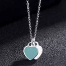 Conjunto Colar e Pulseira Coração Azul