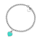 Conjunto Colar e Pulseira Coração Azul